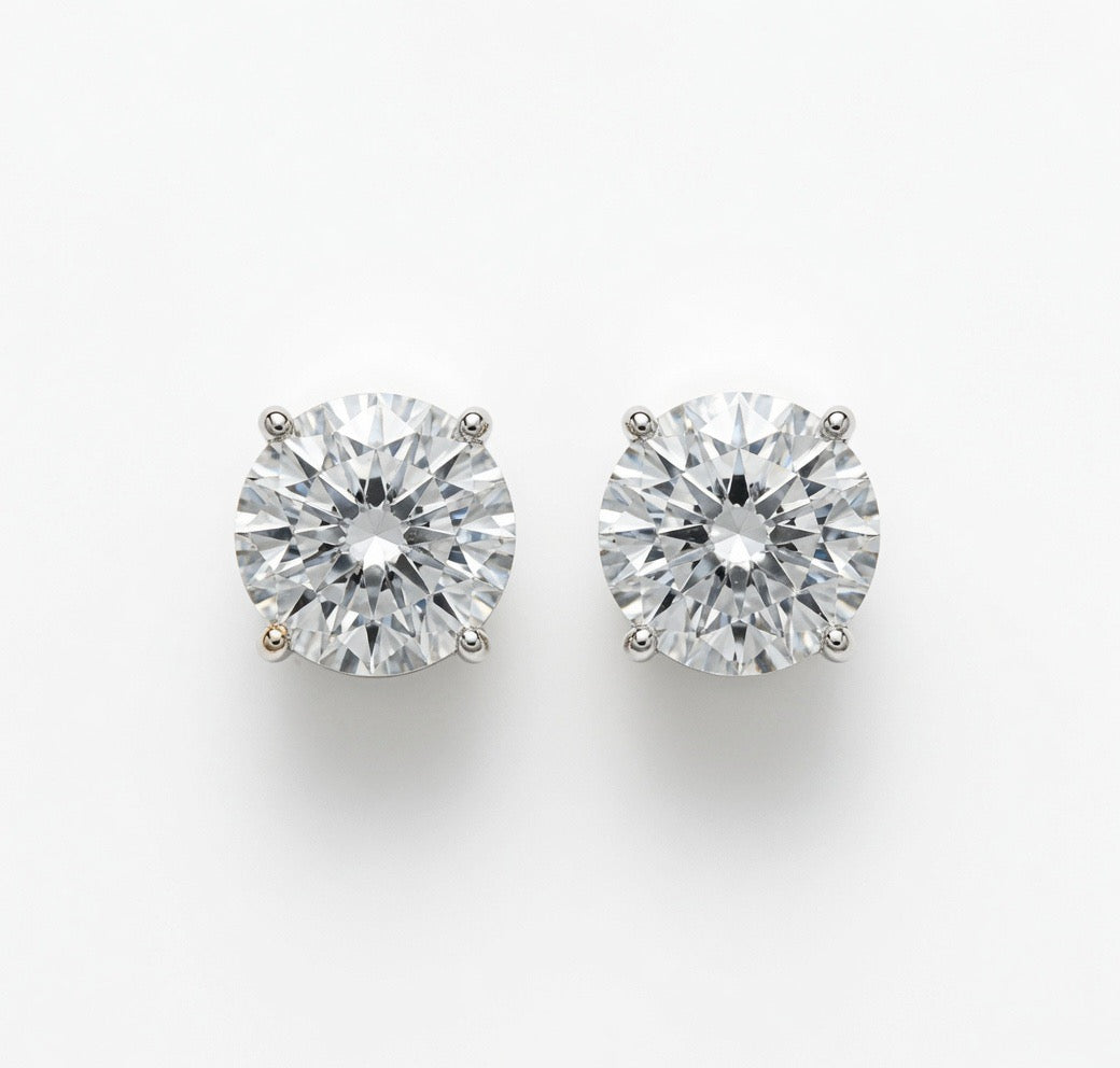 0.50 CT TW Lab Grown Diamond Stud Earrings in 14K White Gold