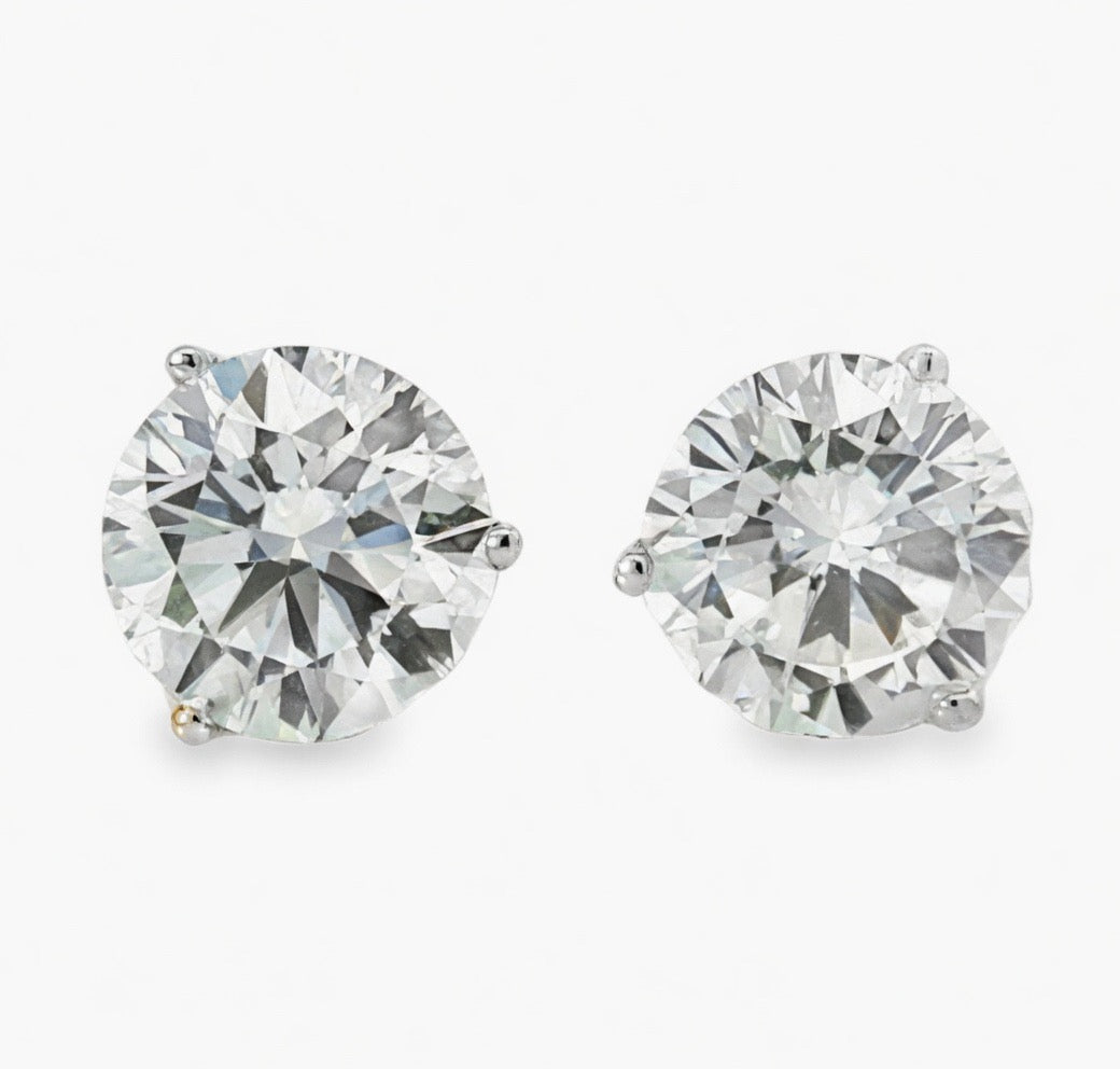 4.00 CT TW Lab Grown Diamond Stud Earrings in 14K White Gold