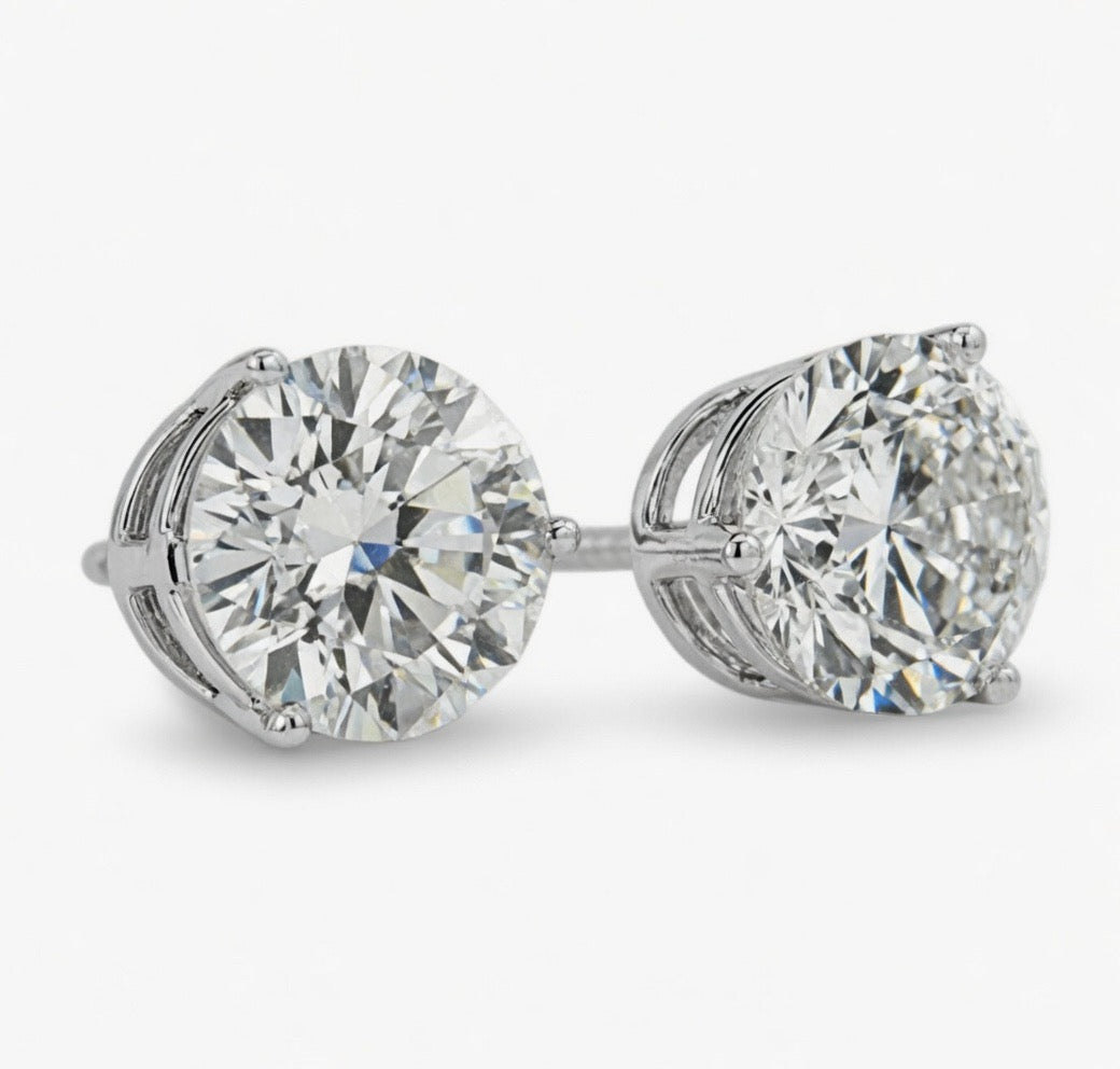 2.00 CT TW Lab Grown Round Diamond Stud Earrings in 14K White Gold