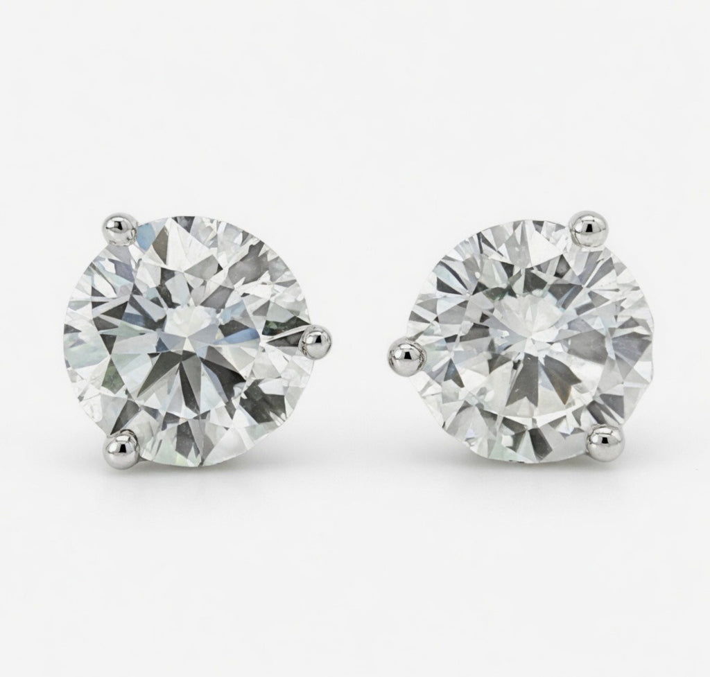 2.00 CT TW Lab Grown Round Diamond Stud Earrings in 14K White Gold