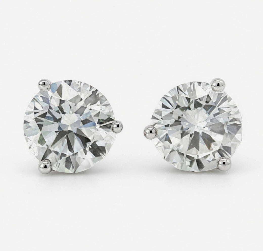2.00 CT TW Lab Grown Round Diamond Stud Earrings in 14K White Gold