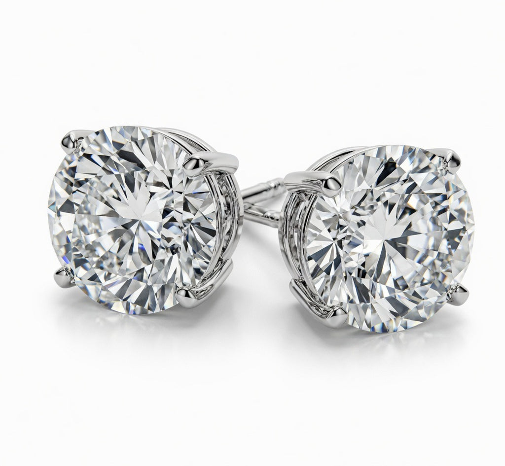 4.00 CT TW Lab Grown Diamond Stud Earrings in 14K White Gold