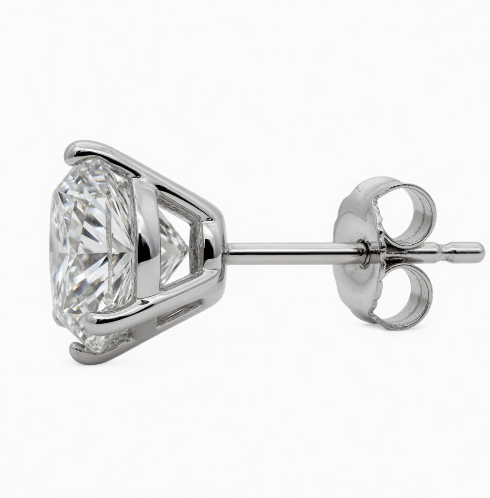 3.00 CT TW Lab Grown Diamond Stud Earrings in 14K White Gold