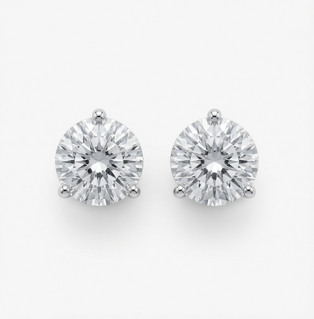 3.00 CT TW Lab Grown Diamond Stud Earrings in 14K White Gold
